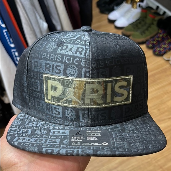 Air Jordan All Over Logo Paris Saint Germain Jumpman Hat Snapback Cap New
